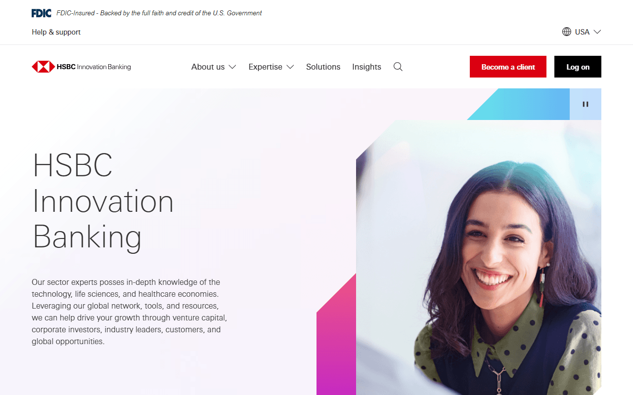 HSBC Innovation Banking sponsor landing page advertised on The Twenty Minute VC (20VC): Venture Capital | Startup Funding | The Pitch