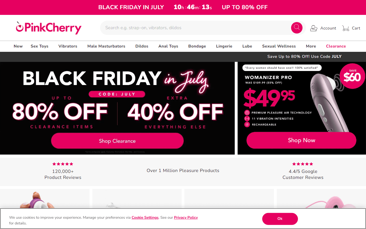 Pink Cherry sponsor landing page advertised on Breaking Points with Krystal and Saagar