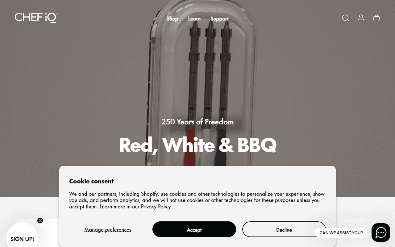 Chef IQ sponsor landing page advertised on The Dan Bongino Show