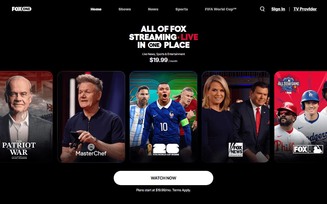 Fox One sponsor landing page advertised on Today In History with The Retrospectors
