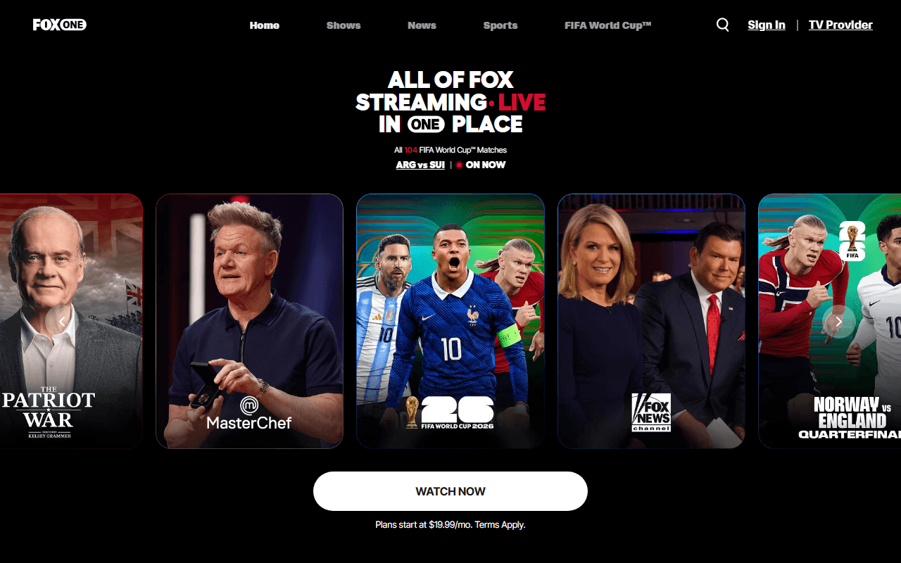 Fox One sponsor landing page advertised on Jesse Michels