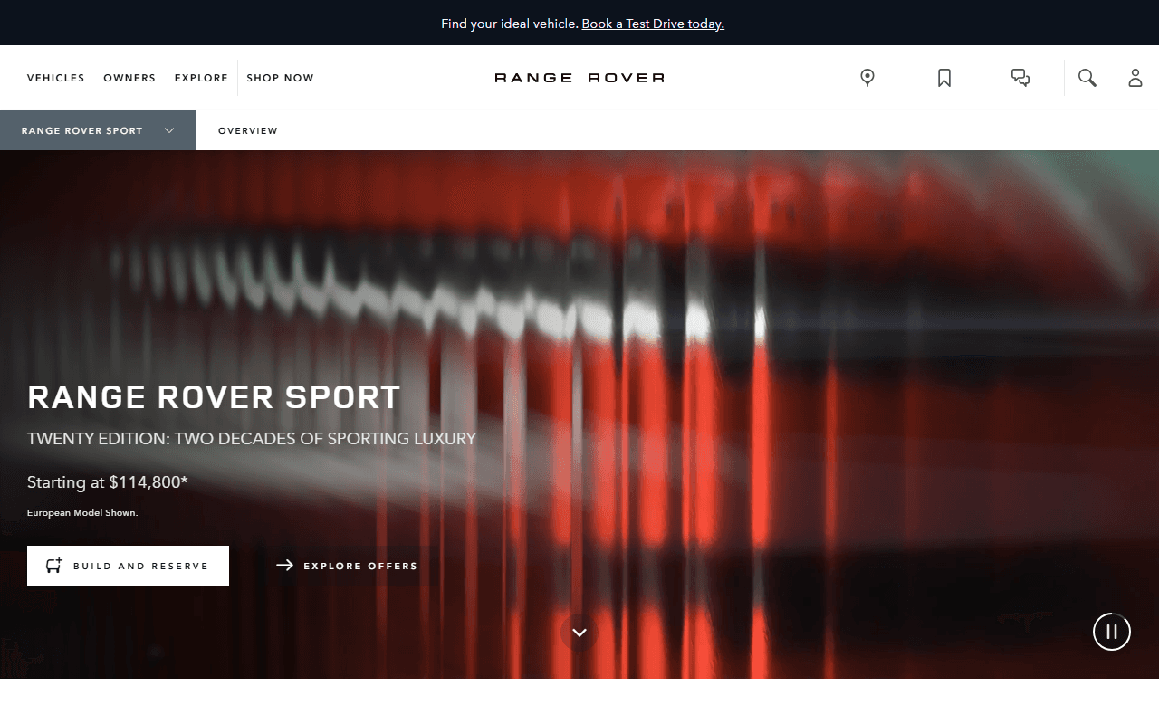 Range Rover Sport sponsor landing page advertised on Freakonomics Radio