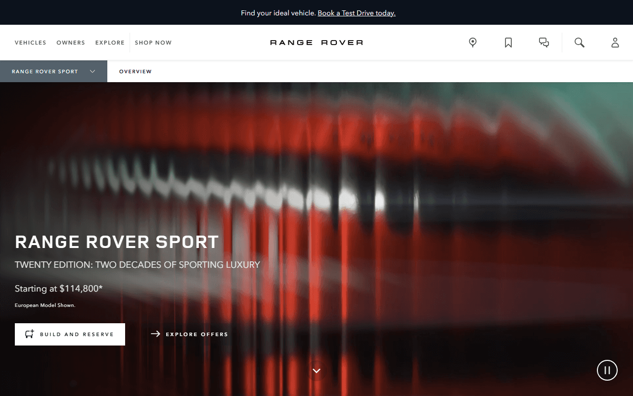 Range Rover Sport sponsor landing page advertised on Freakonomics Radio
