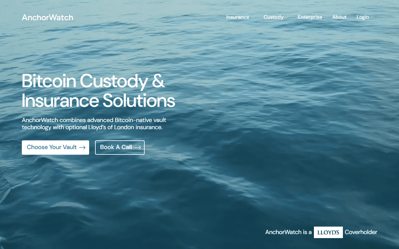 Anchor Watch sponsor landing page advertised on What Bitcoin Did