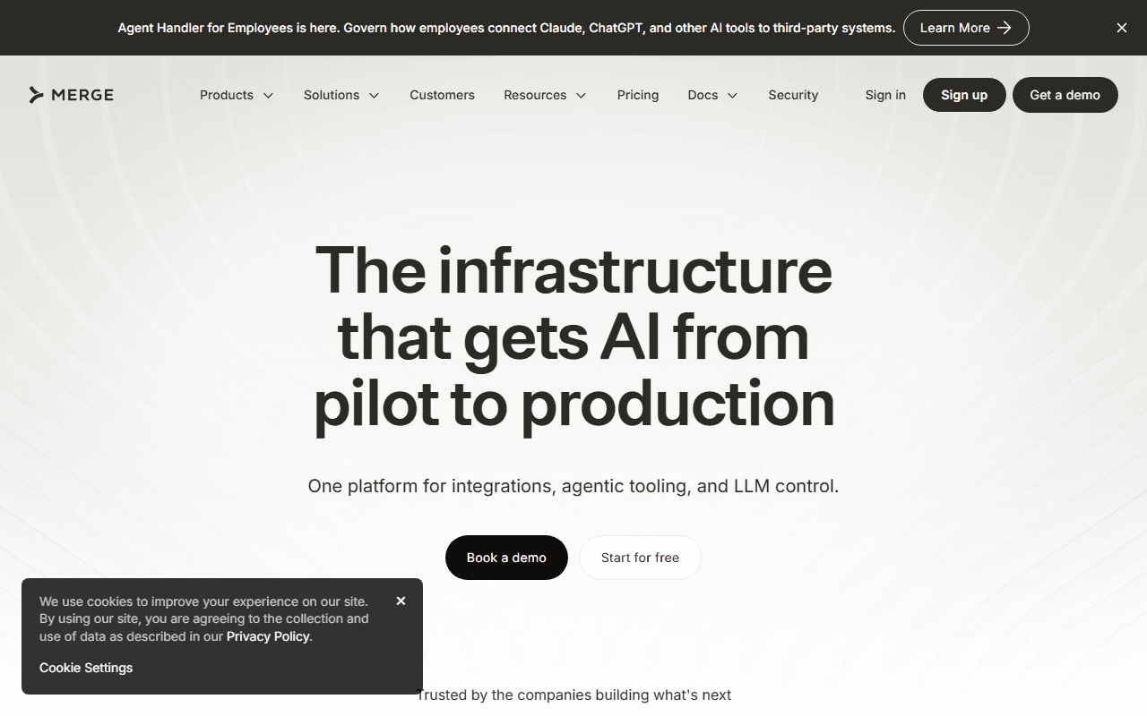 Merge sponsor landing page advertised on Sourcery
