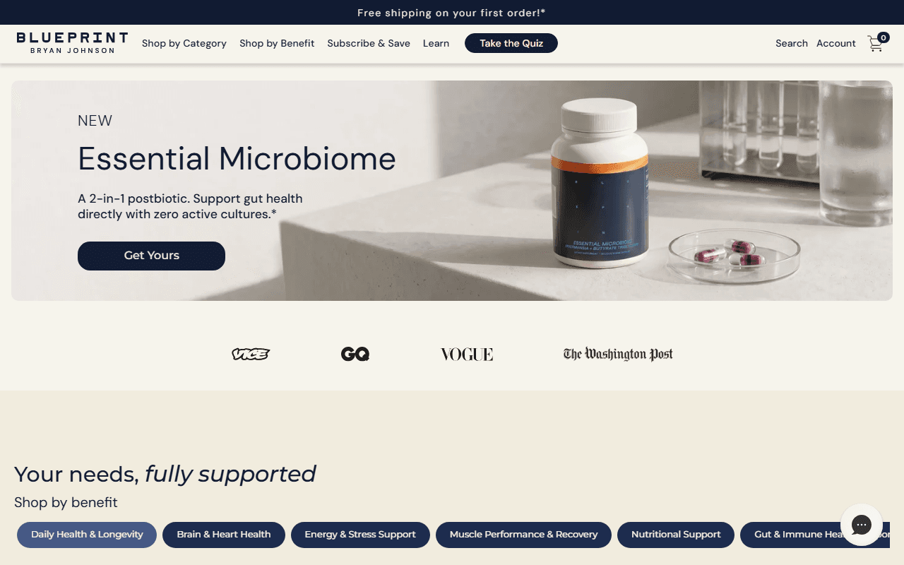 Blueprint sponsor landing page advertised on Techmeme Ride Home