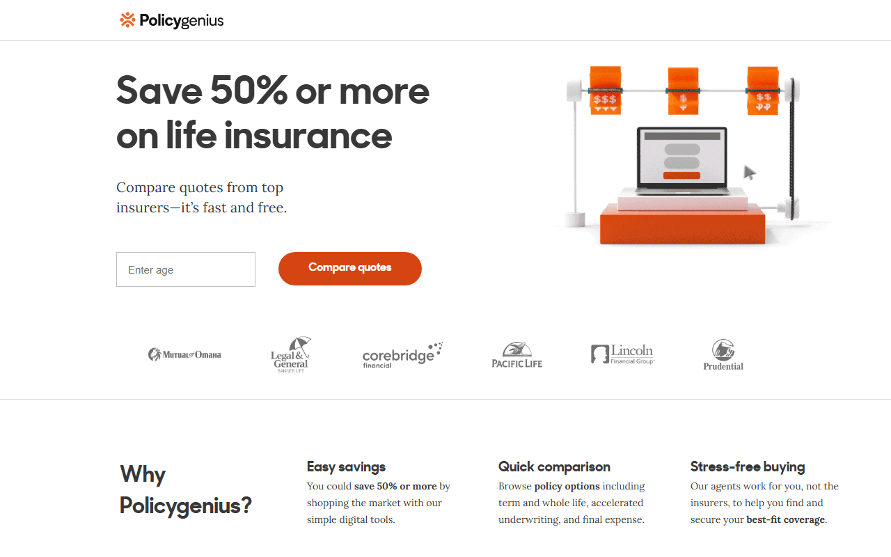 Policygenius sponsor landing page advertised on The Ben Shapiro Show
