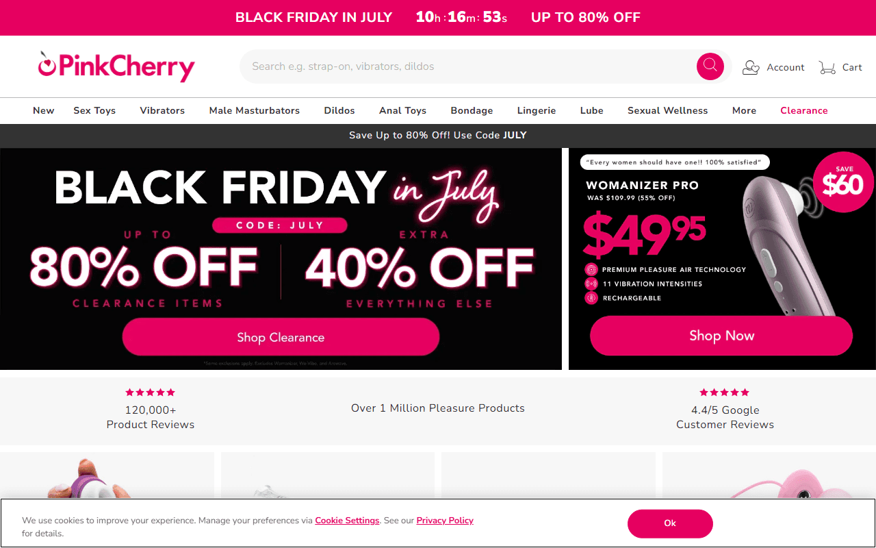 Pink Cherry sponsor landing page advertised on Breaking Points with Krystal and Saagar