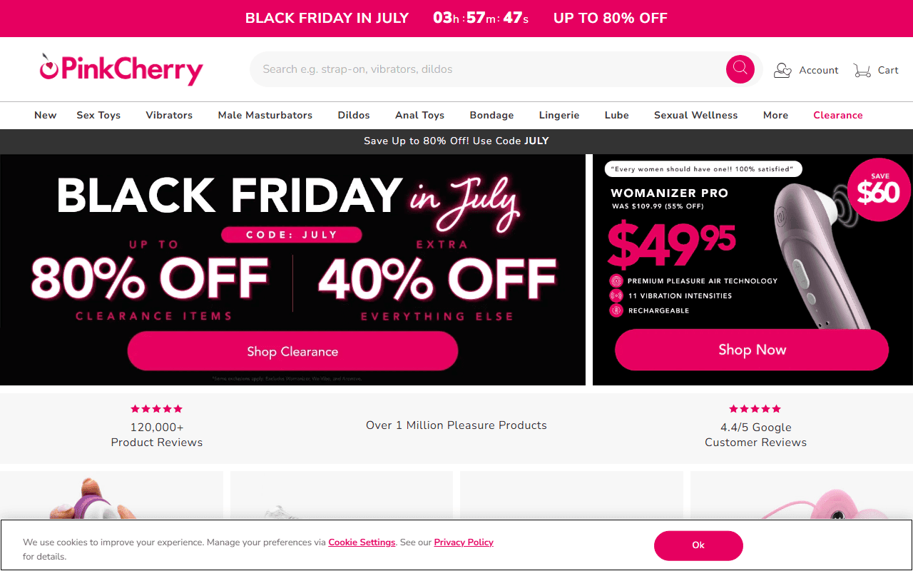 Pink Cherry sponsor landing page advertised on Breaking Points with Krystal and Saagar