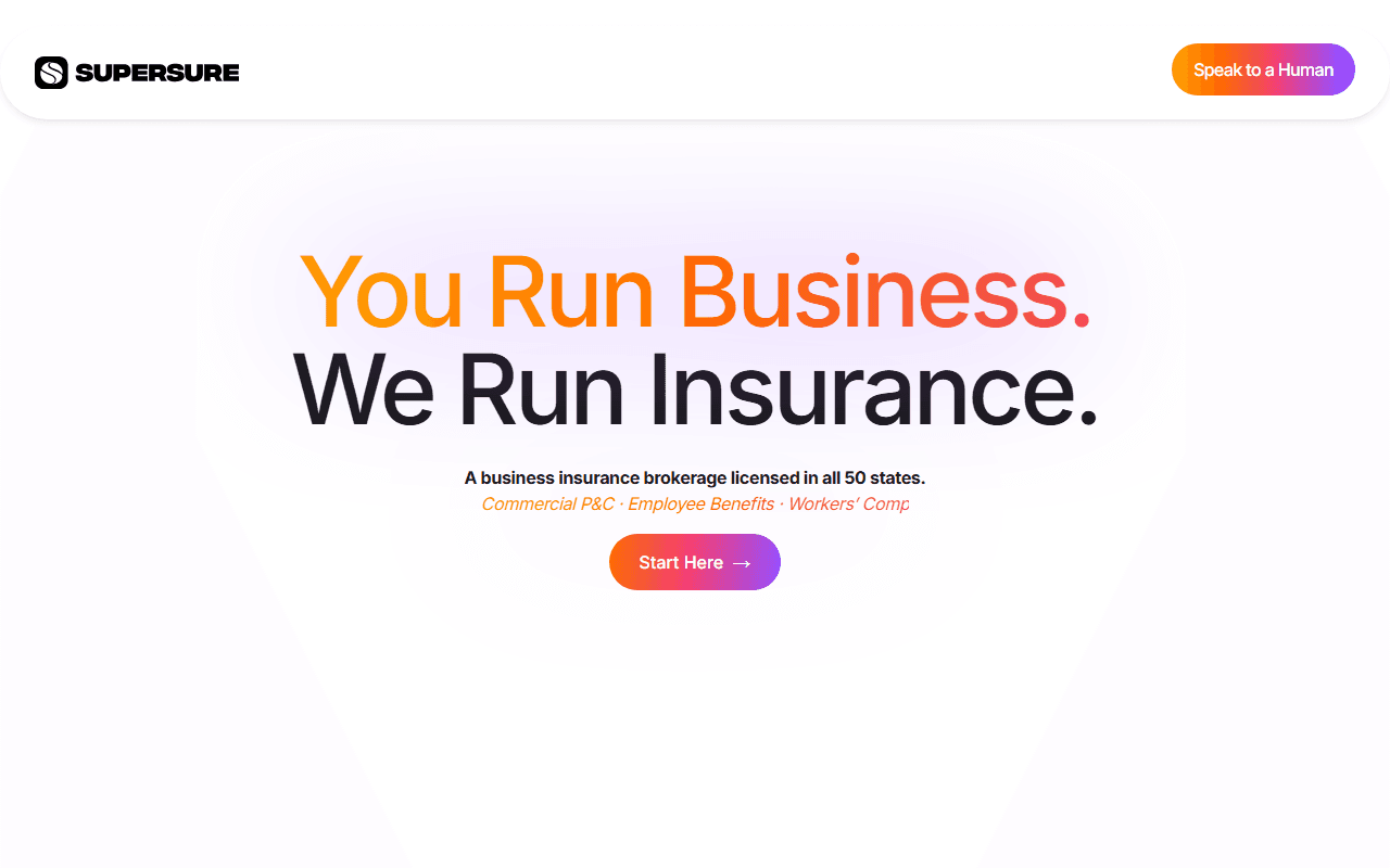 SuperSure Insurance sponsor landing page advertised on The Megyn Kelly Show