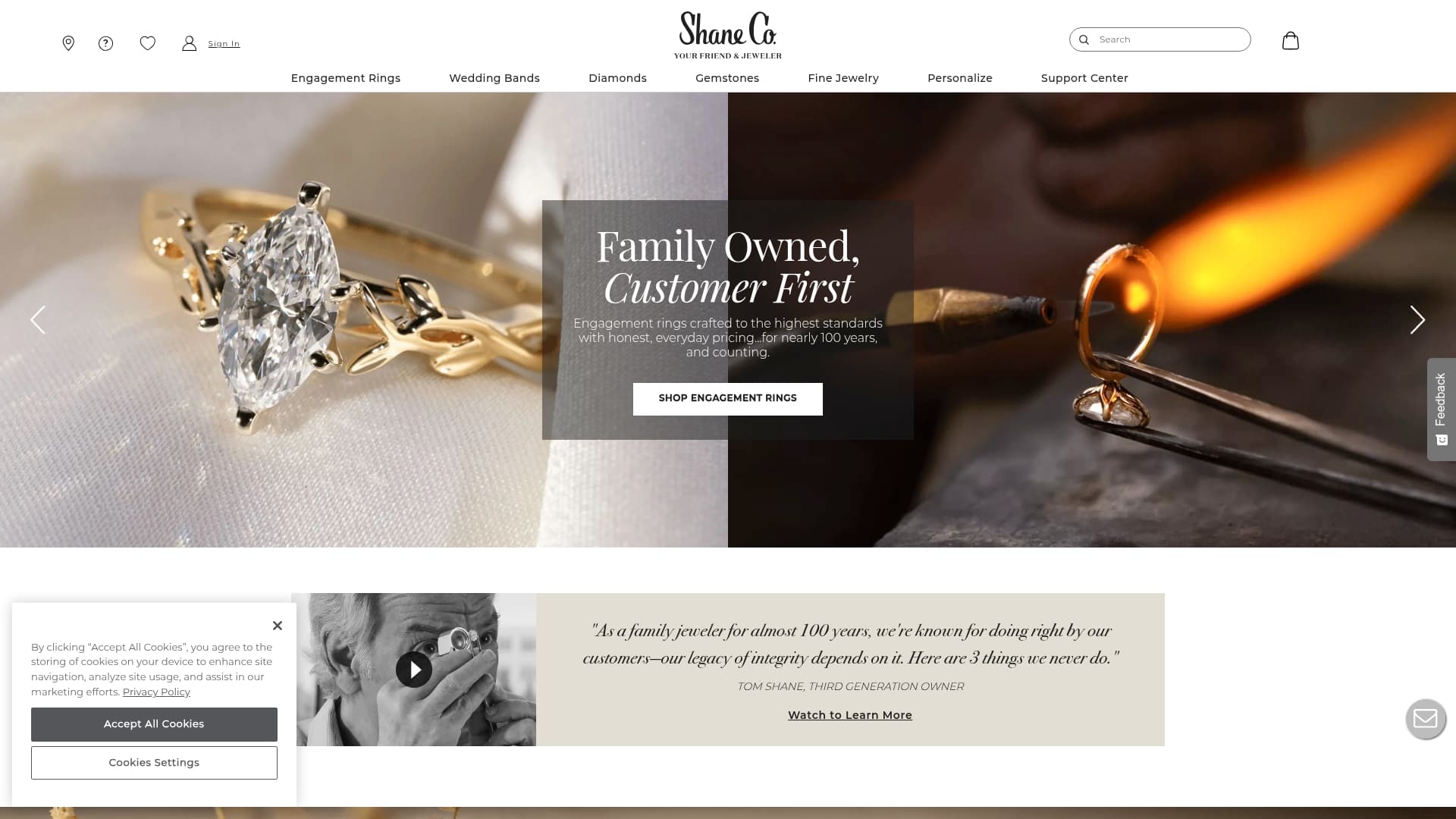Shane Company sponsor landing page advertised on The Ben Shapiro Show