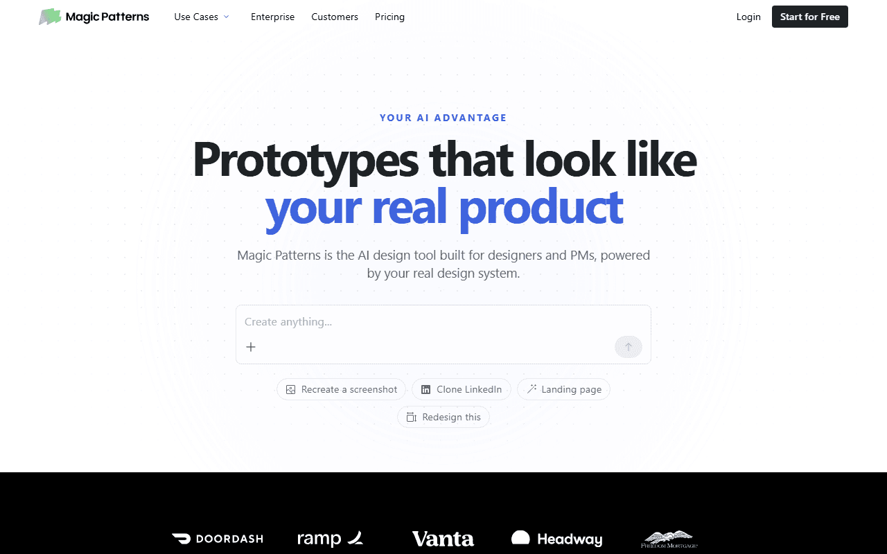 Magic Patterns sponsor landing page advertised on How I AI