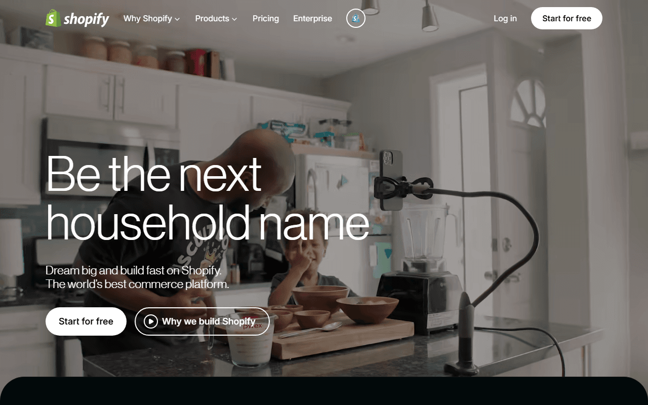 Shopify sponsor landing page advertised on Shawn Ryan Show