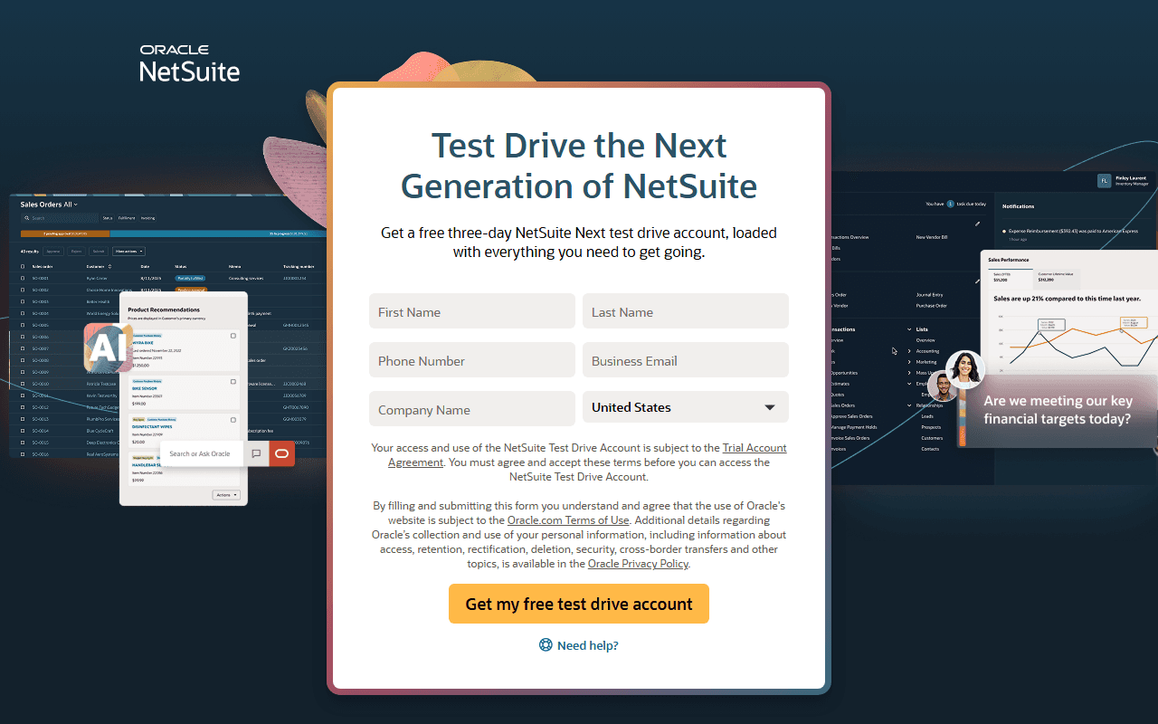 NetSuite Next sponsor landing page advertised on How I Built This with Guy Raz