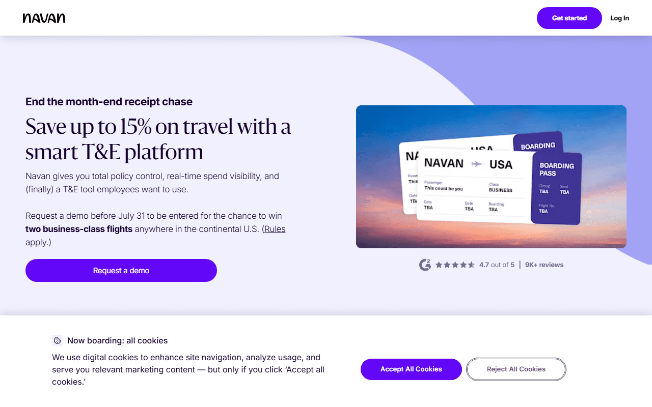 Navan sponsor landing page advertised on The Twenty Minute VC (20VC): Venture Capital | Startup Funding | The Pitch