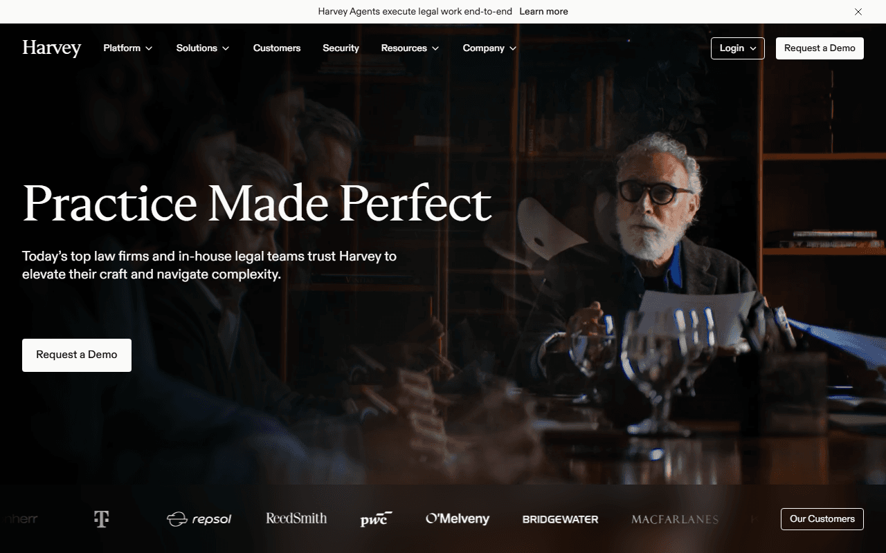 Harvey sponsor landing page advertised on The Journal.