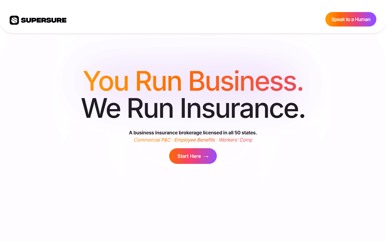 SuperSure Insurance sponsor landing page advertised on The Megyn Kelly Show