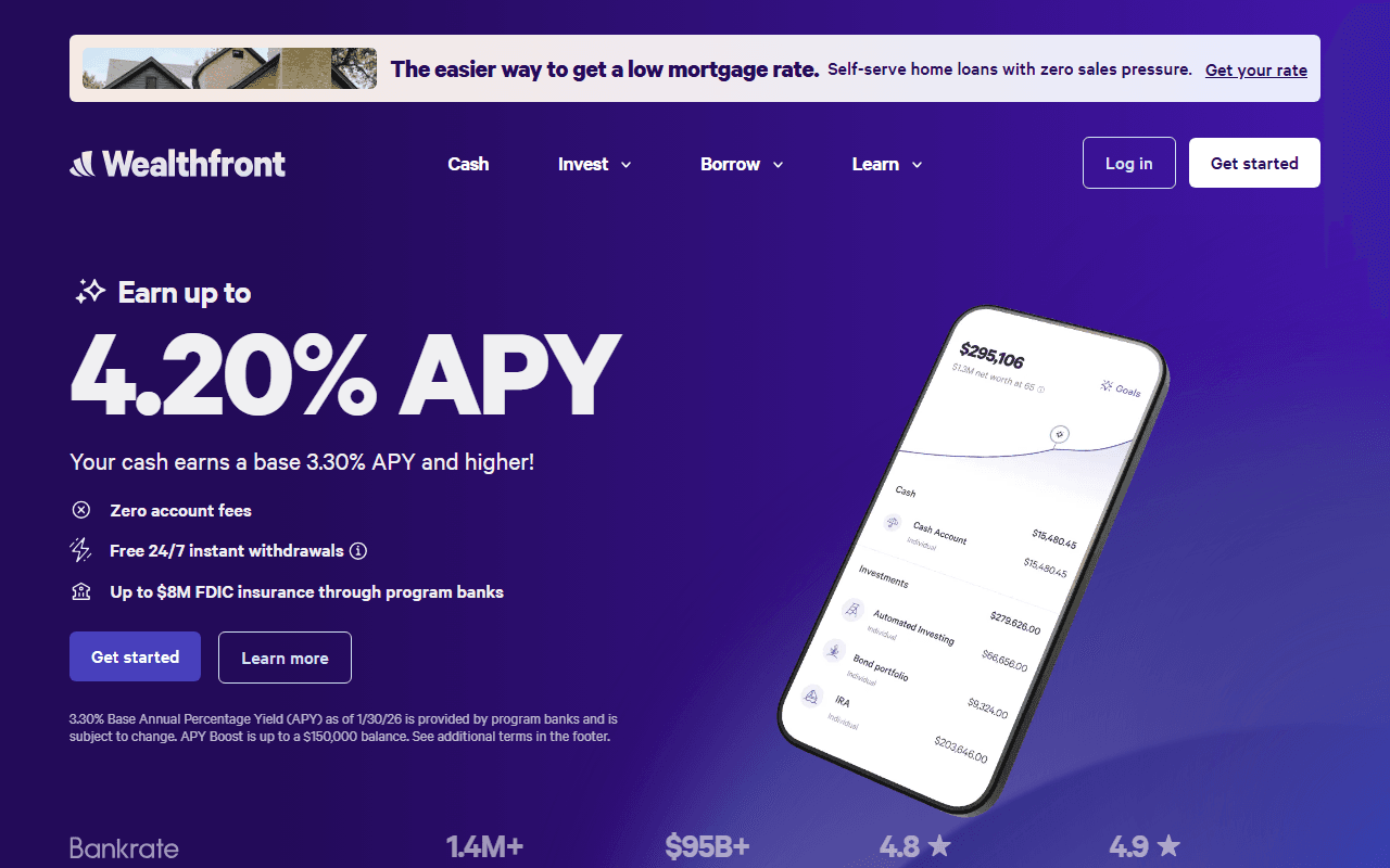 Wealthfront sponsor landing page advertised on AI Chat: ChatGPT, AI News, Artificial Intelligence, OpenAI, Machine Learning