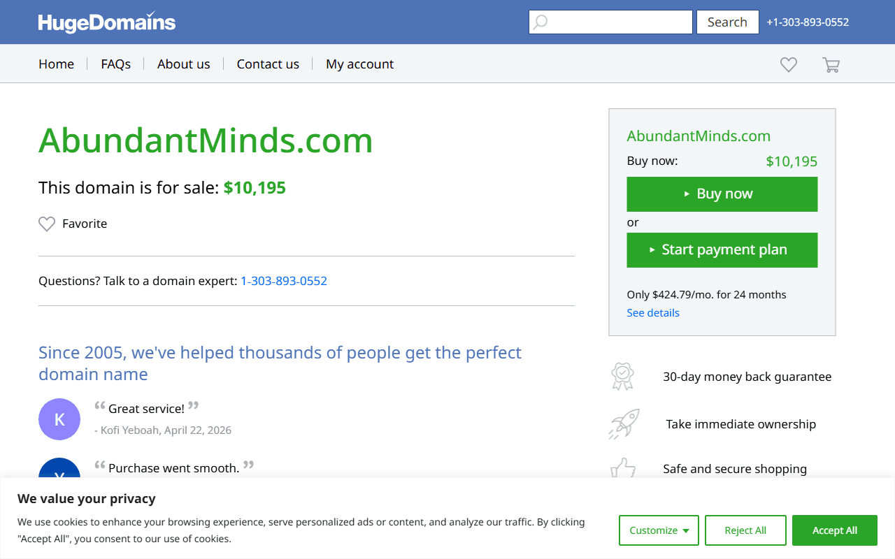 Abundant Mines sponsor landing page advertised on BTC Sessions