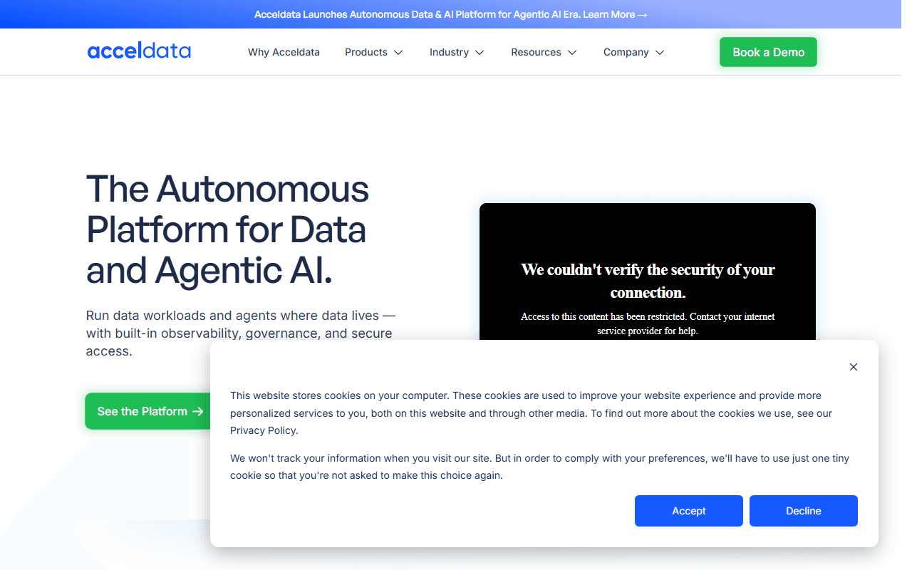 AccelData sponsor landing page advertised on Super Data Science: ML & AI Podcast with Jon Krohn