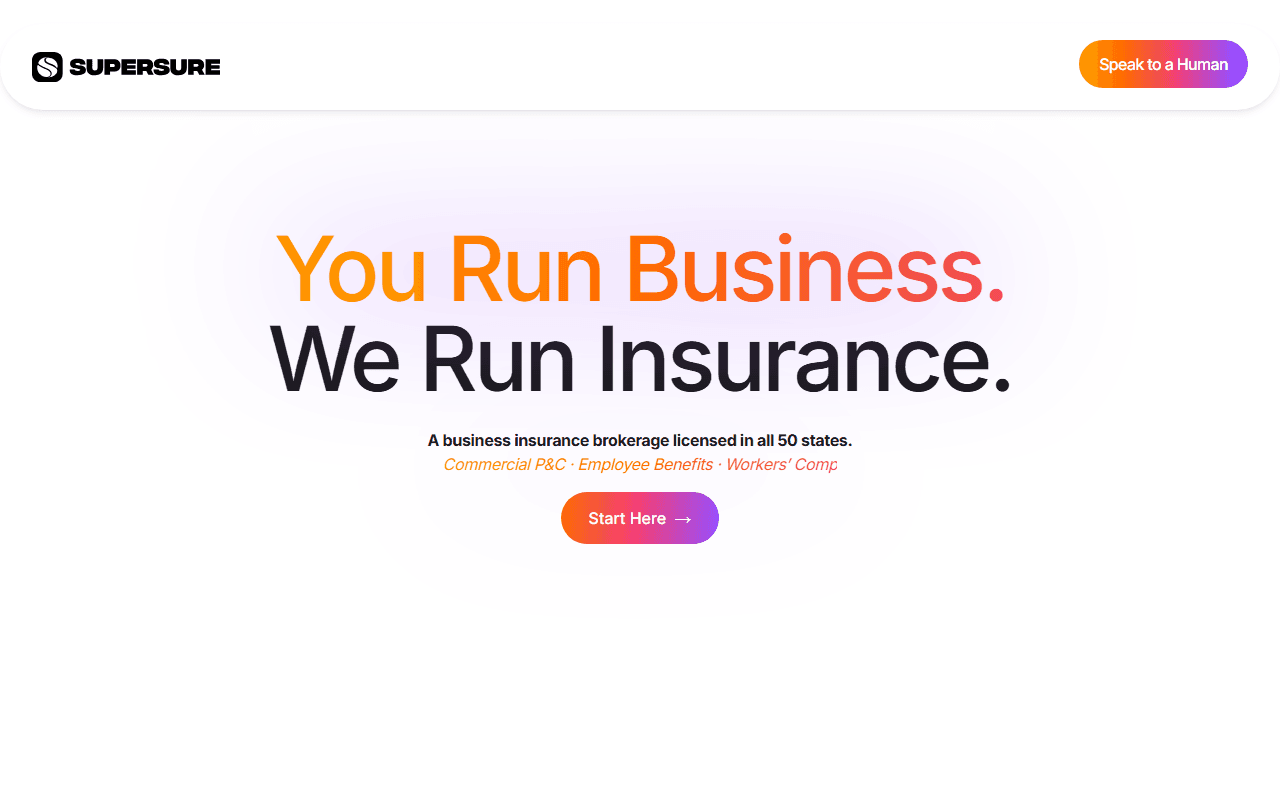 SuperSure Insurance sponsor landing page advertised on The Megyn Kelly Show