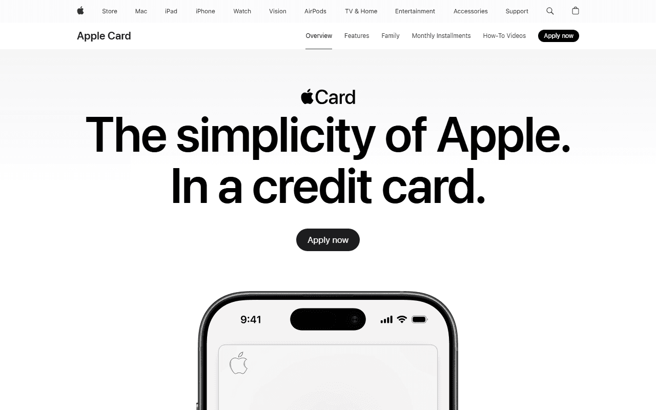 Apple Card sponsor landing page advertised on The Daily