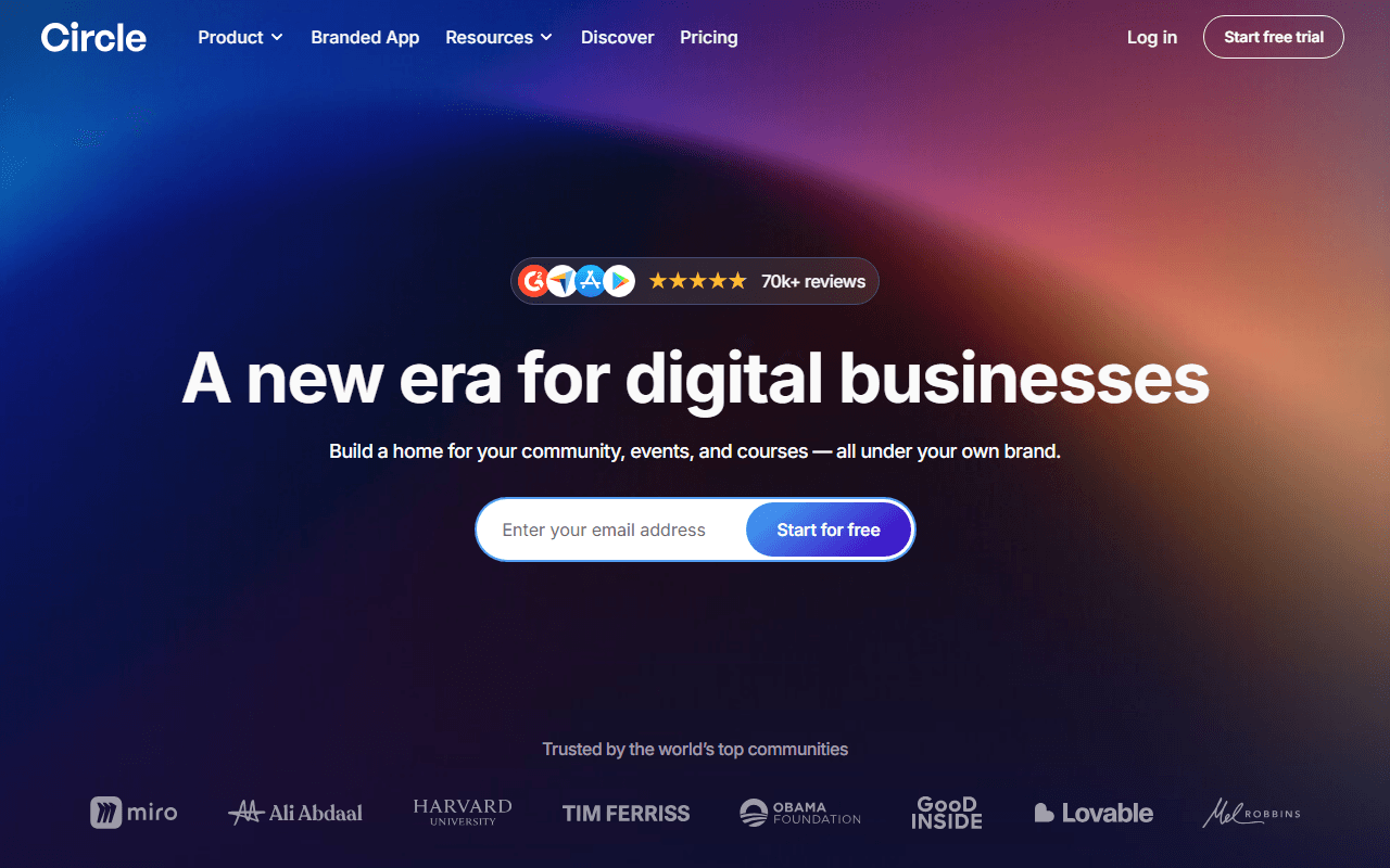Circle sponsor landing page advertised on Newsletter Operator