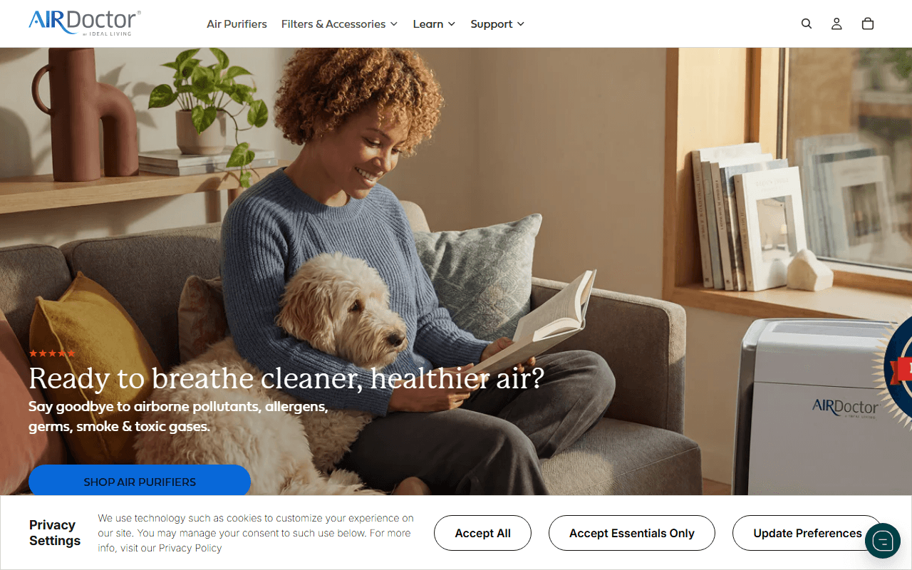 Air Doctor sponsor landing page advertised on The Stacking Benjamins Show