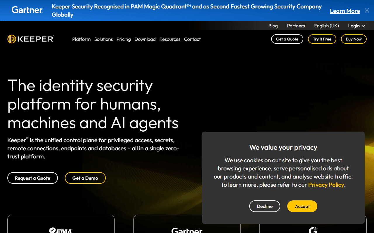 Keeper sponsor landing page advertised on TechStuff