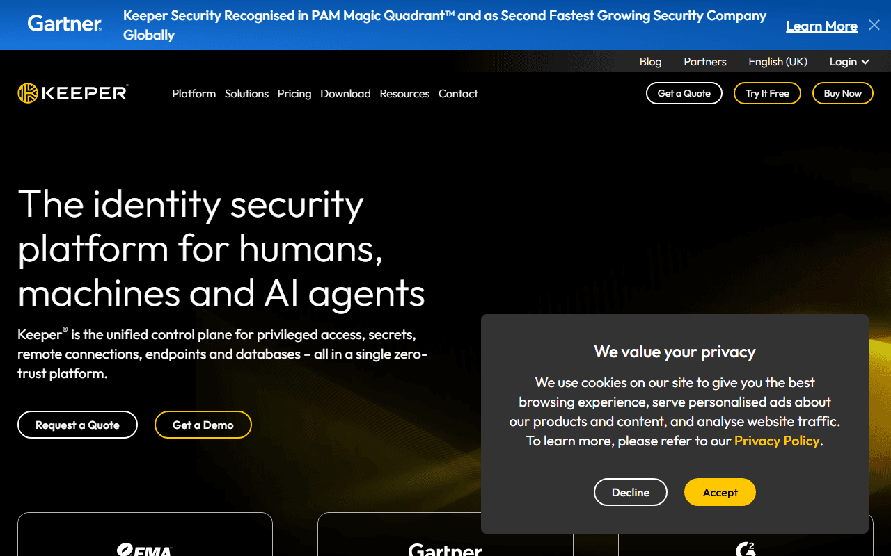 Keeper sponsor landing page advertised on TechStuff