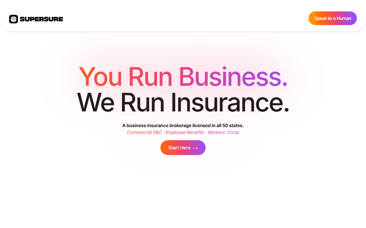 SuperSure Insurance sponsor landing page advertised on The Megyn Kelly Show