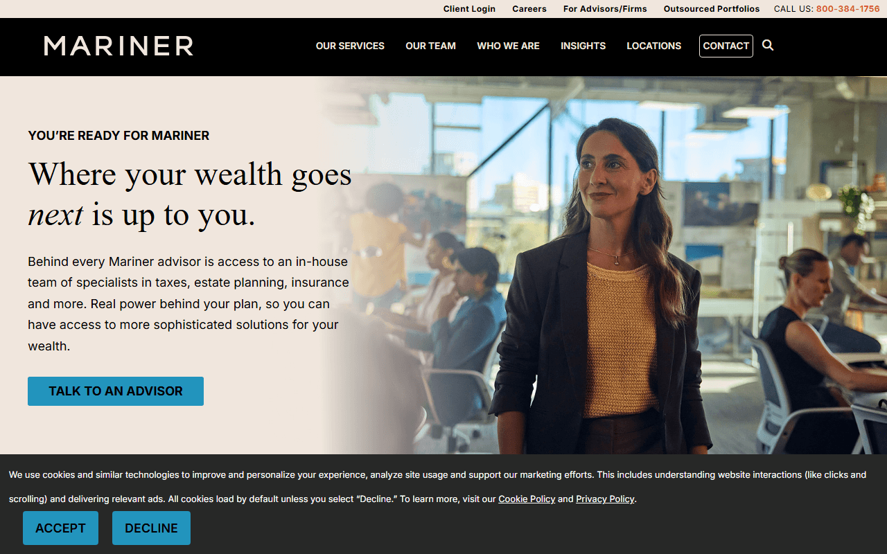 Mariner sponsor landing page advertised on The Bill Simmons Podcast