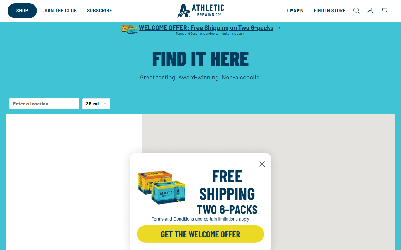 Athletic Brewing Company sponsor landing page advertised on Modern Wisdom