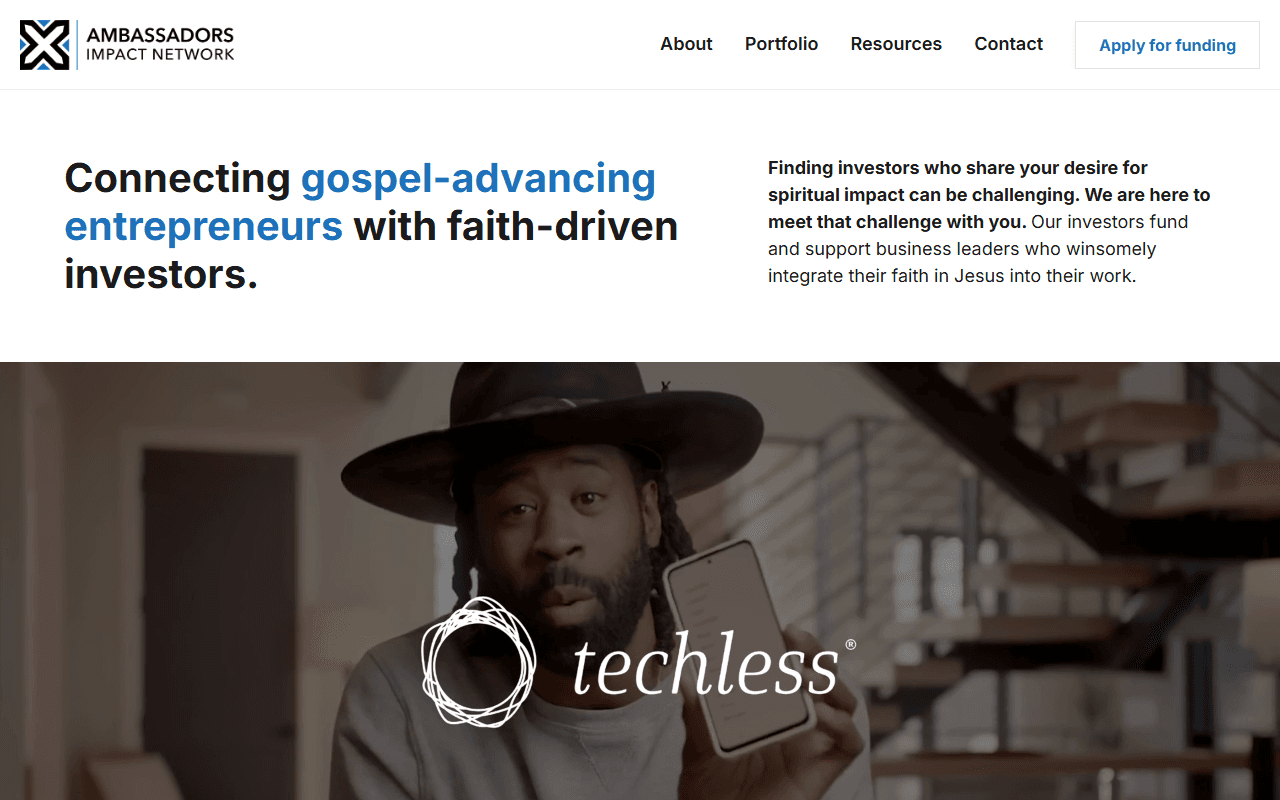 Ambassadors Impact Network sponsor landing page advertised on The World and Everything In It
