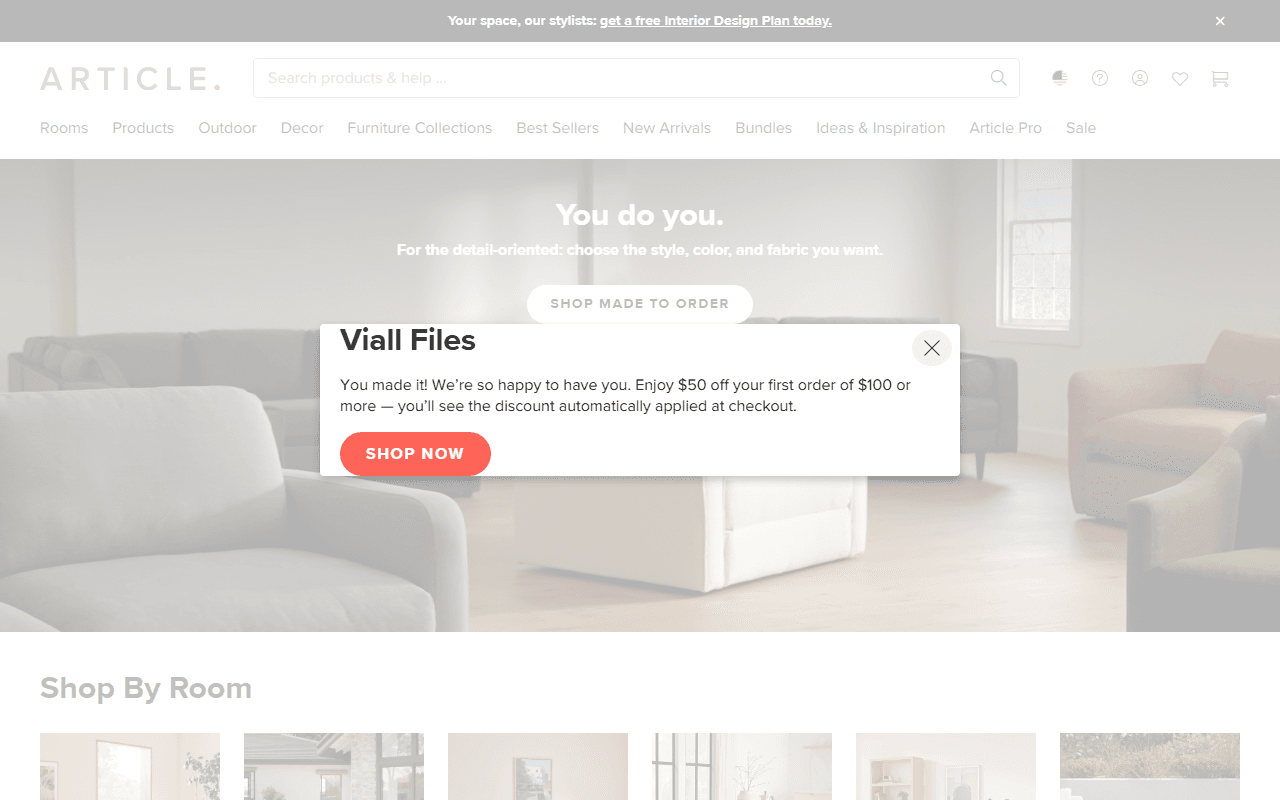 Article sponsor landing page advertised on The Viall Files