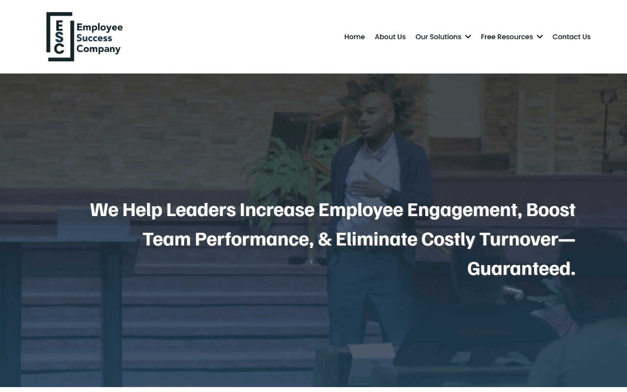 Employee Success Company sponsor landing page advertised on The Entrepreneur DNA