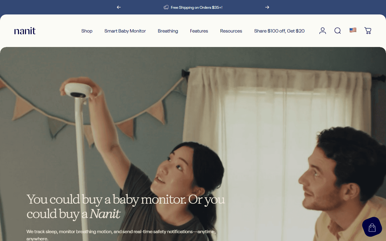 Nanit sponsor landing page advertised on Pablo Torre Finds Out
