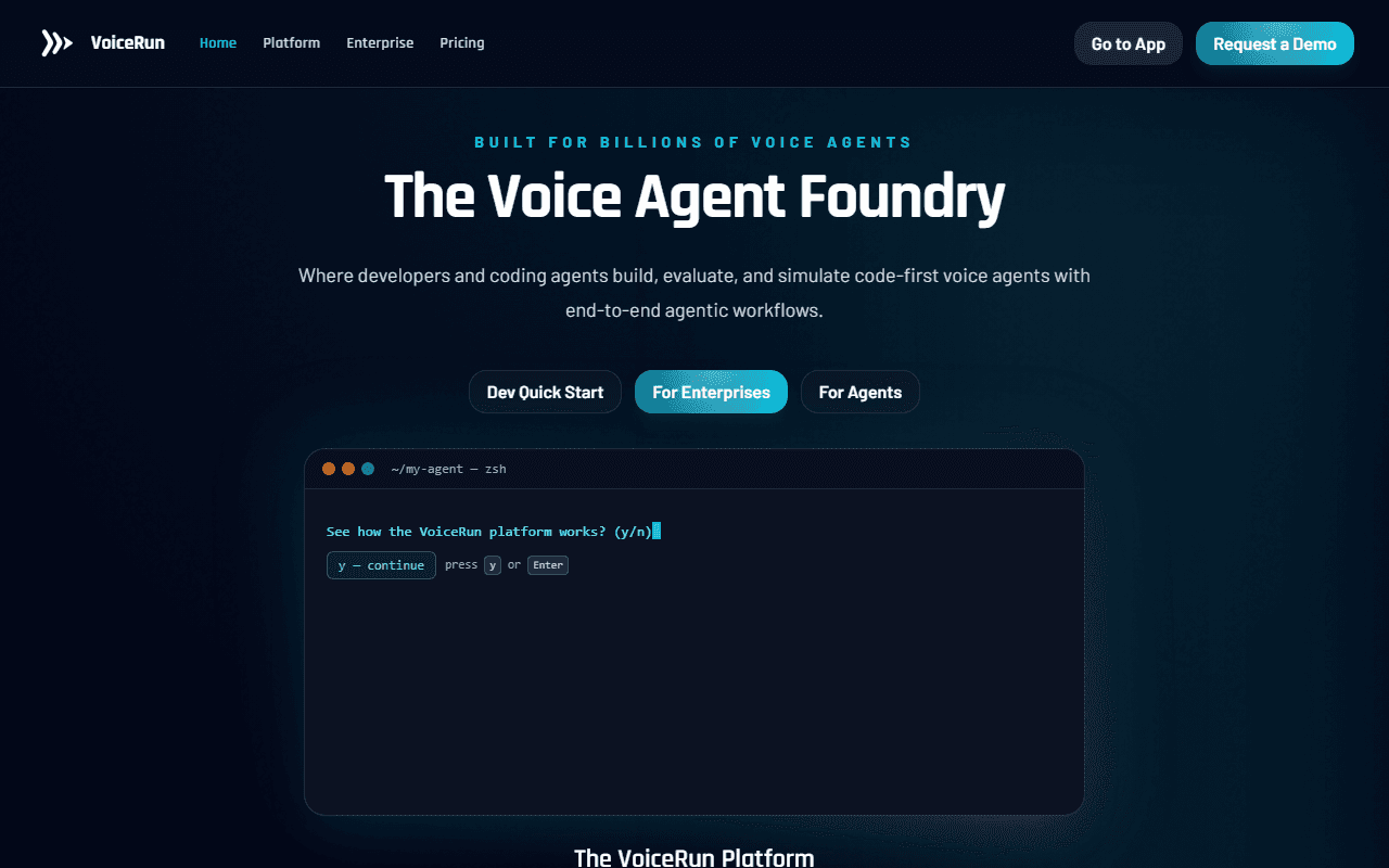 Voice Run sponsor landing page advertised on Moonshots with Peter Diamandis