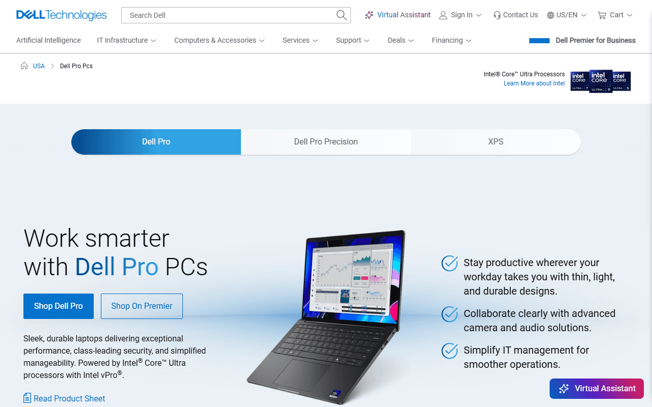 Dell sponsor landing page advertised on Mad Money w/ Jim Cramer