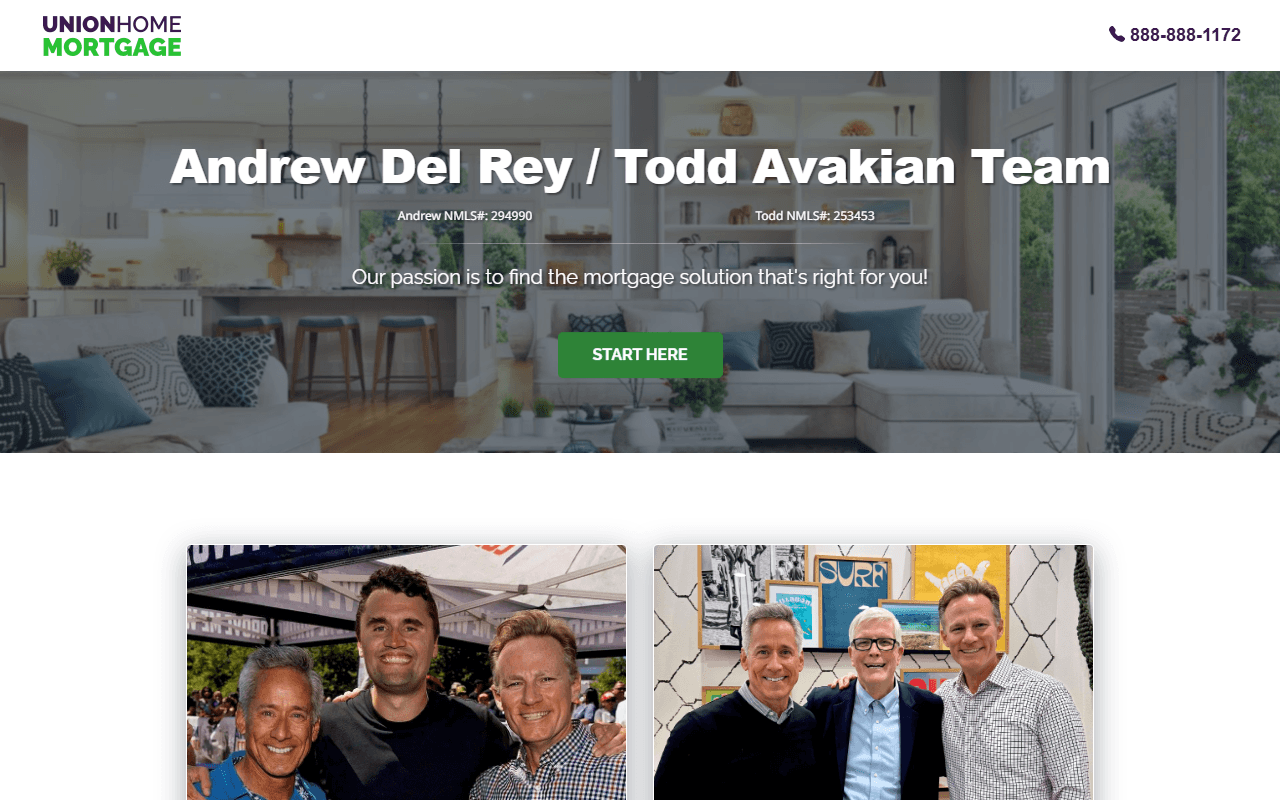 Union Home Mortgage sponsor landing page advertised on The Charlie Kirk Show
