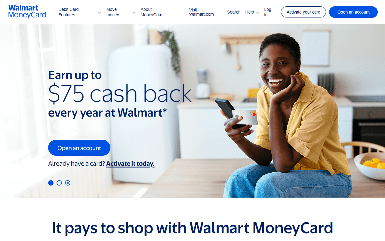 Walmart Money Card sponsor landing page advertised on The 11th Hour with Stephanie Ruhle