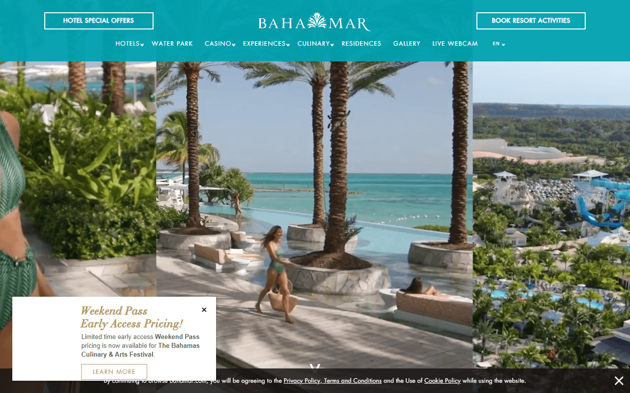 Baha Mar sponsor landing page advertised on The Daily Zeitgeist