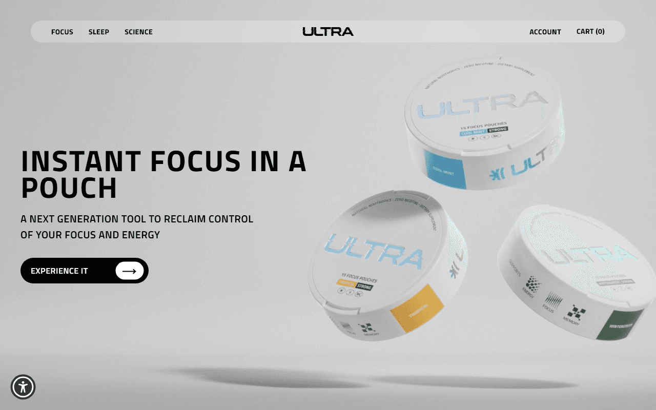 ULTRA sponsor landing page advertised on We're Here to Help