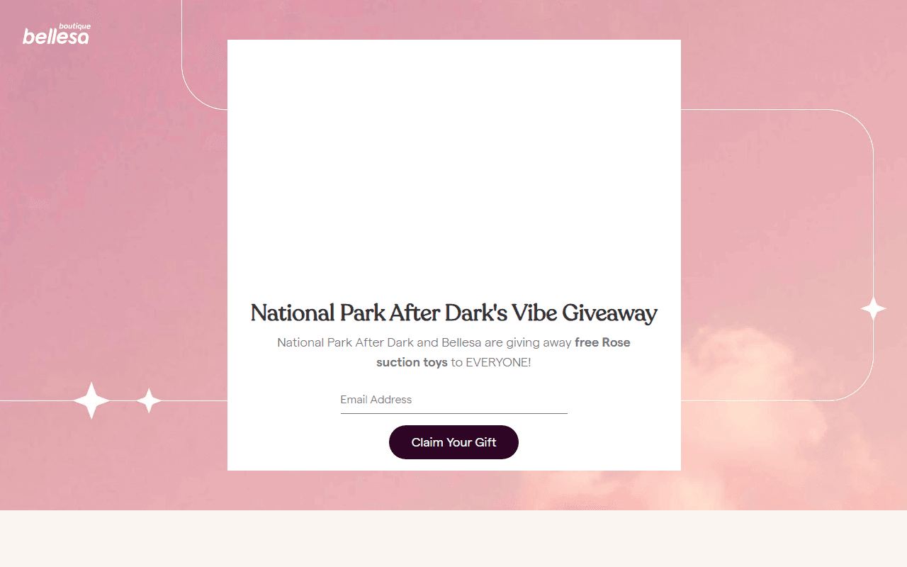 Balesa sponsor landing page advertised on National Park After Dark