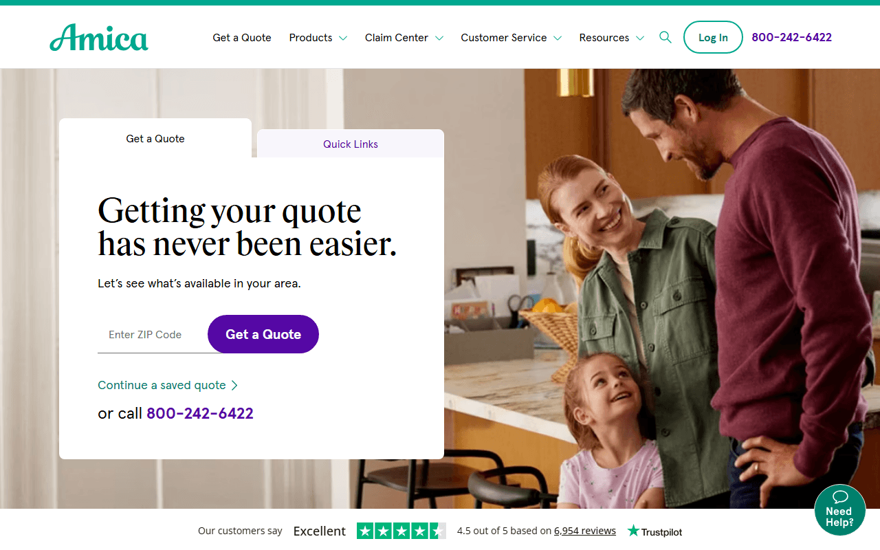 Amica Insurance sponsor landing page advertised on The School of Greatness