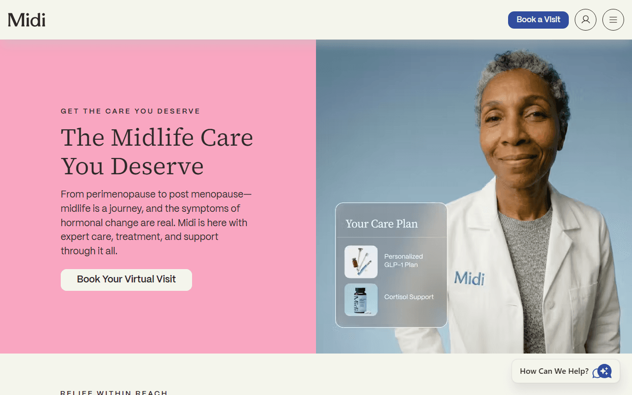MidiHealth sponsor landing page advertised on unPAUSED with Dr. Mary Claire Haver