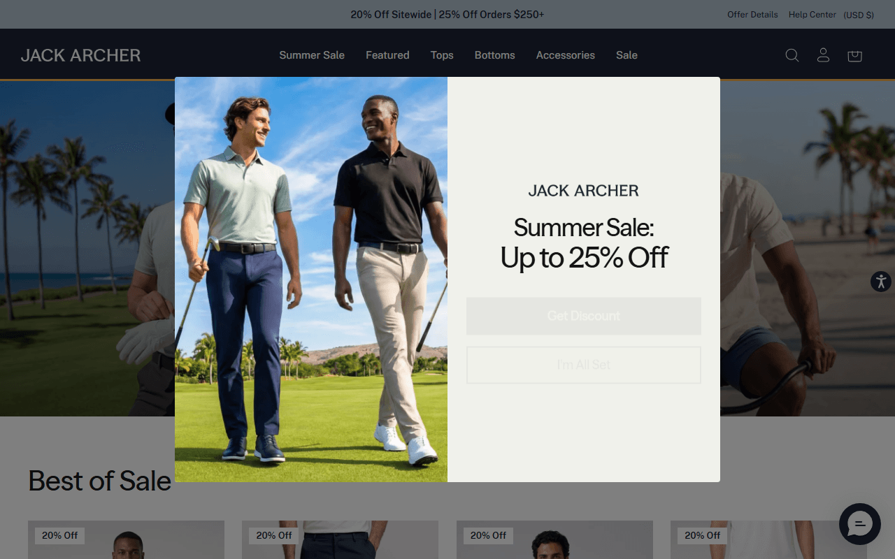 Jack Archer sponsor landing page advertised on The History of WWII Podcast - by Ray Harris Jr