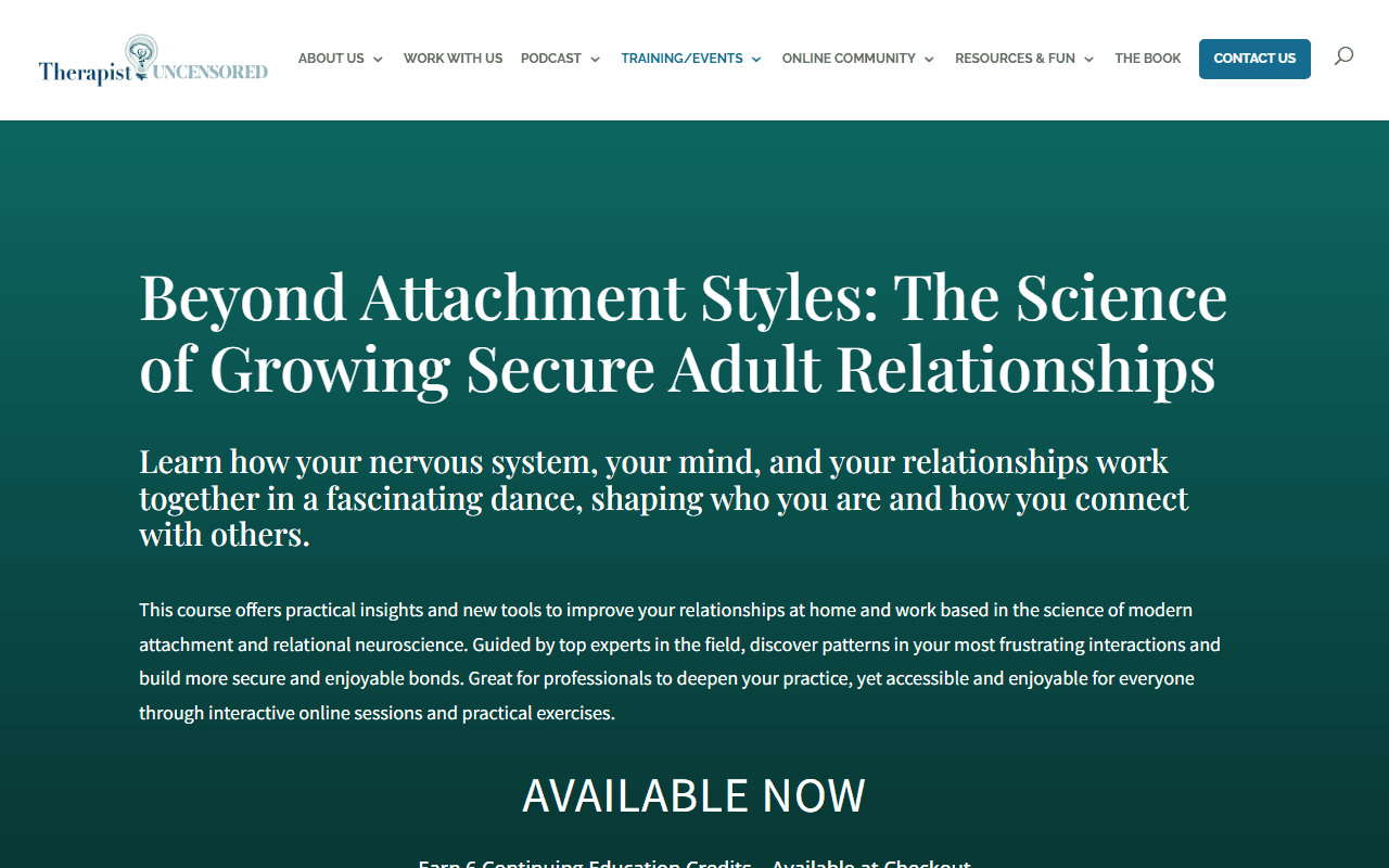 Therapist Uncensored sponsor landing page advertised on Therapist Uncensored Podcast