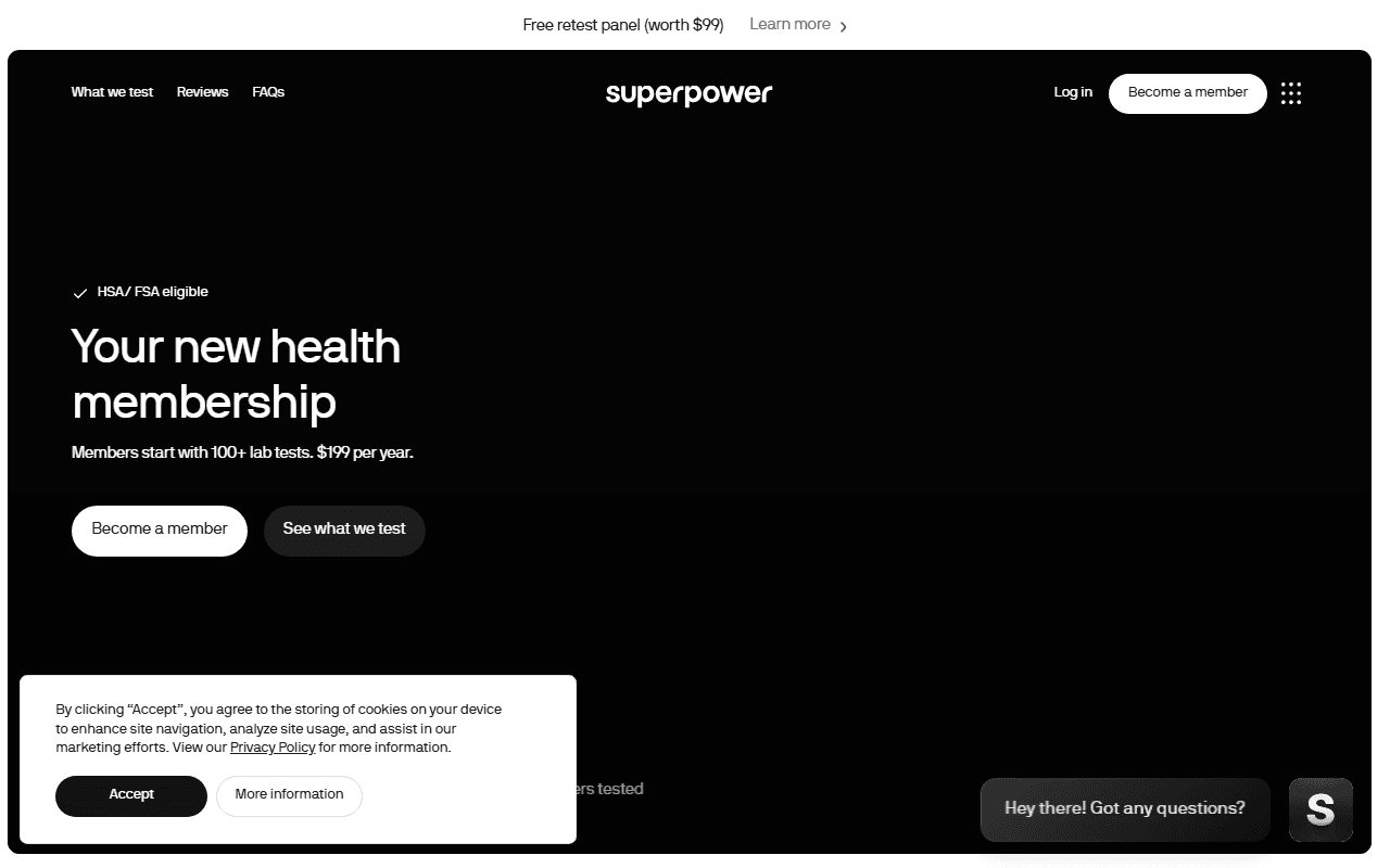 Superpower sponsor landing page advertised on IHIP News