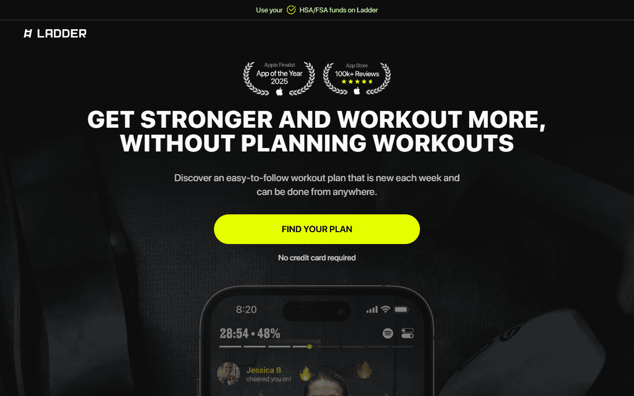 Ladder sponsor landing page advertised on Juicy Scoop with Heather McDonald